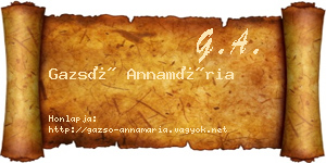 Gazsó Annamária névjegykártya